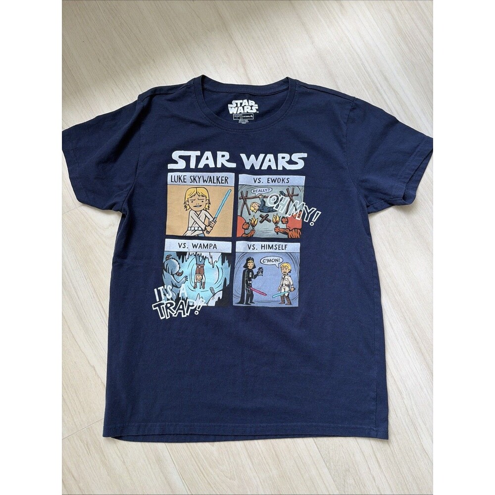 STAR WARS - Tshirt - Luke Skywalker - Darth Vader - Comic -Funny Art Mens Large